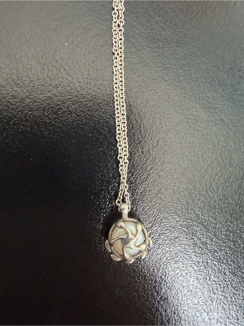 Tiffany & Co. Olive Leaf Pendant Necklace with Pearl